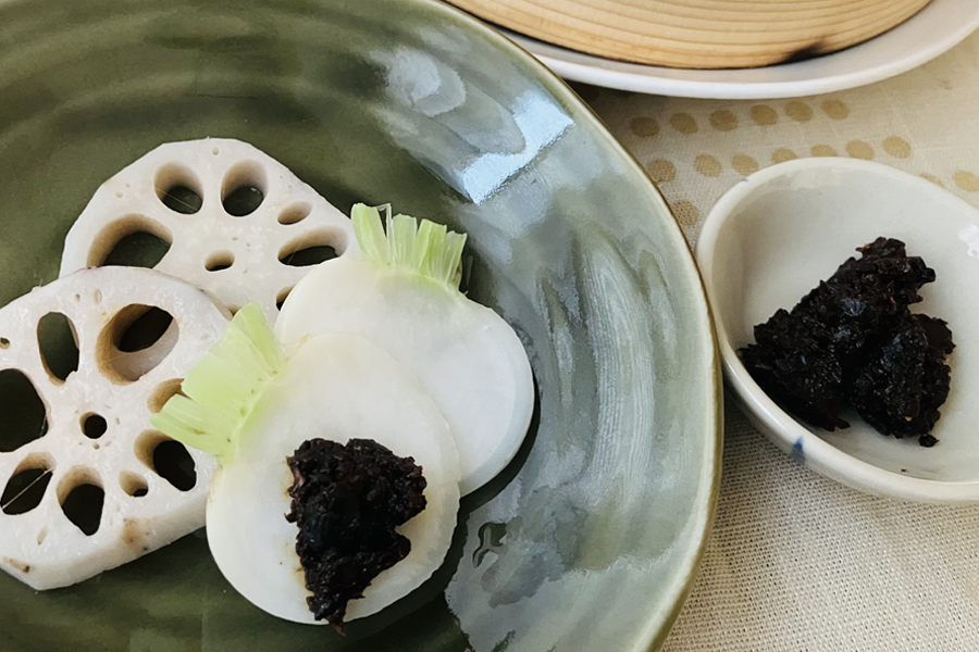 野草味噌+蒸し野菜